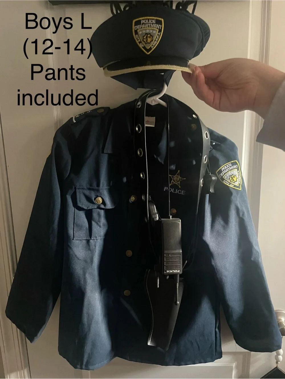 Children's Navy Blue Police Costume Jacket with Hat and Accessories